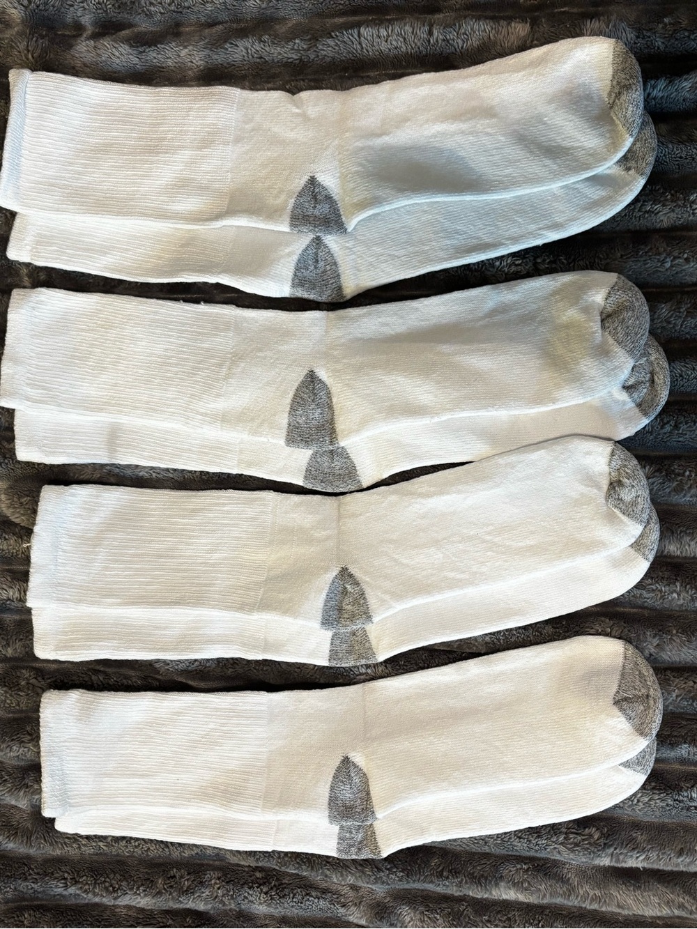 Classic Crew Socks - White with Gray Accents